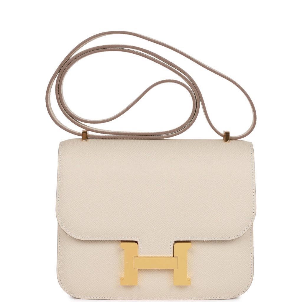H Handbags Constance 1-18 Craie Epsom Gold Hardware