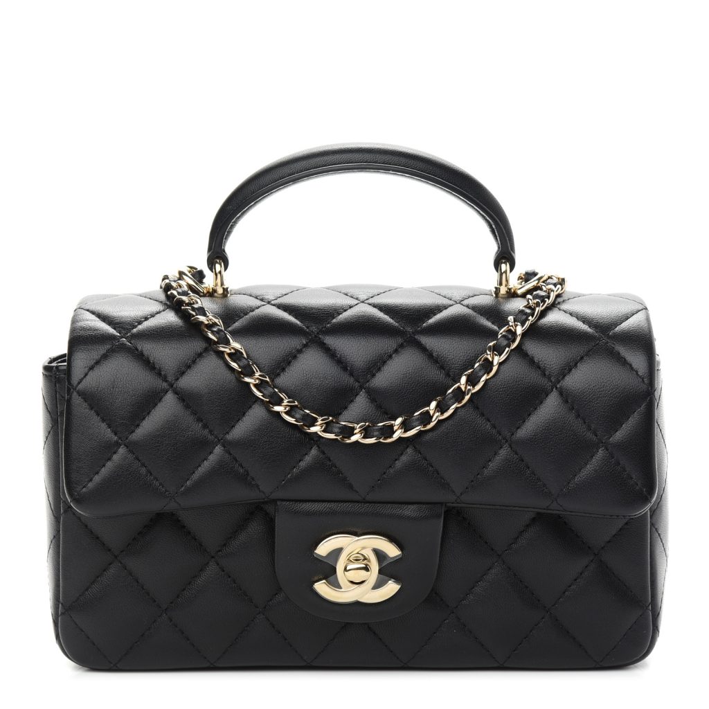 Chanel Mini Top Handle Flap In Black