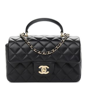 Chanel Mini Top Handle Flap In Black