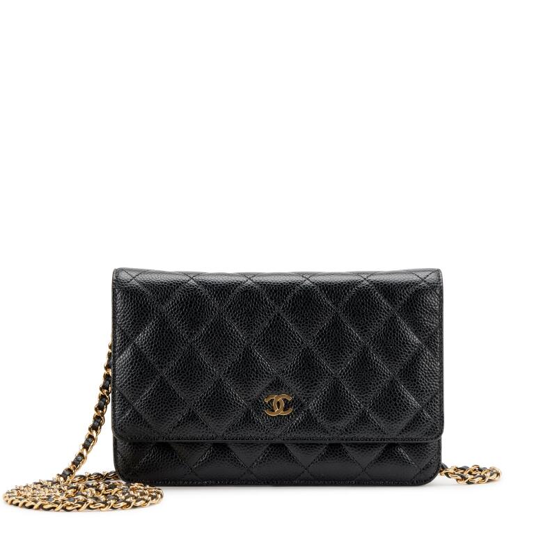Chanel Caviar WOC Classic Wallet Shoulder Bag Black