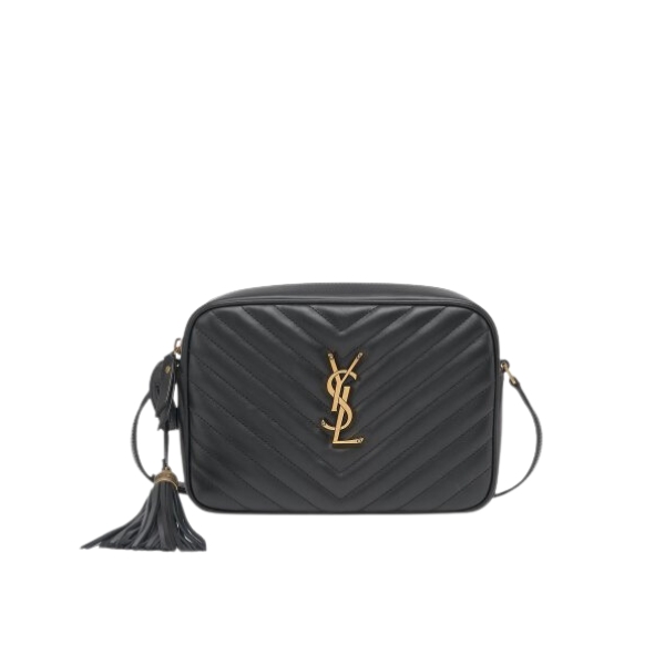Saint Laurent Lou Camera Bag In Quilted Black Gold Leather 23Cm 612544Dv7071000