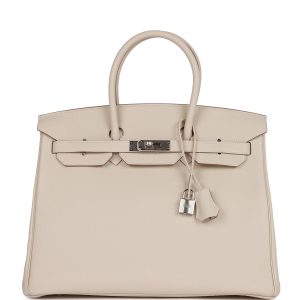 H Handbags Birkin 35 Craie Togo Palladium Hardware
