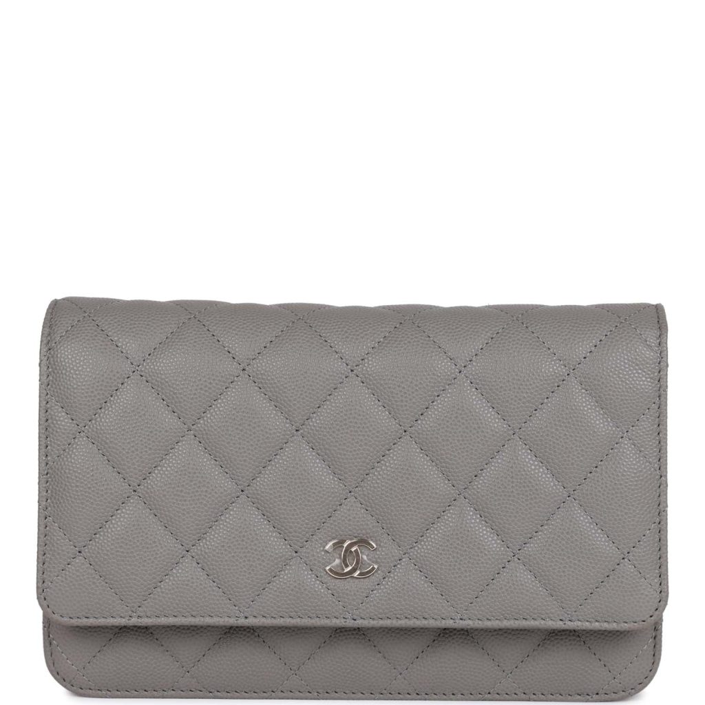 Chanel Wallet On Chain (WOC) Grey Caviar Light Gold Hardware