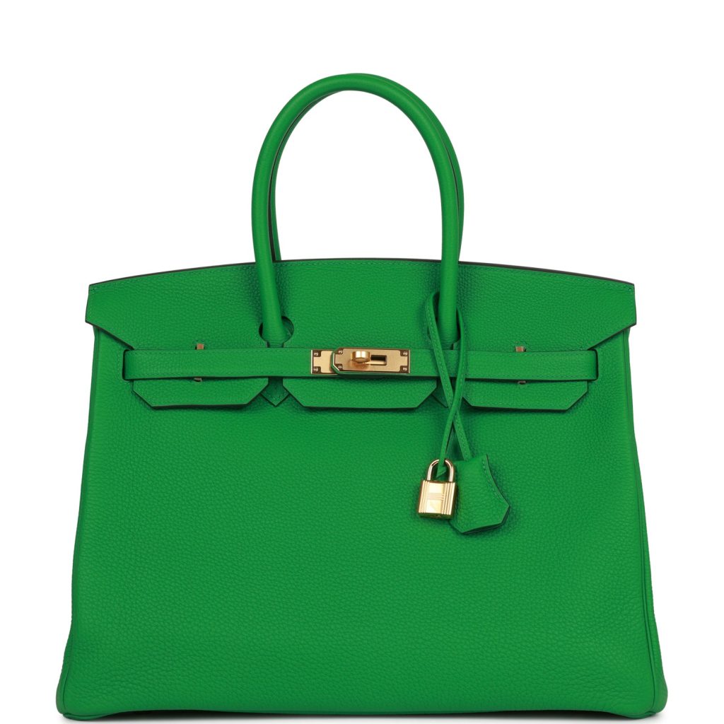 H Handbags Birkin 35 Bamboo Togo Gold Hardware