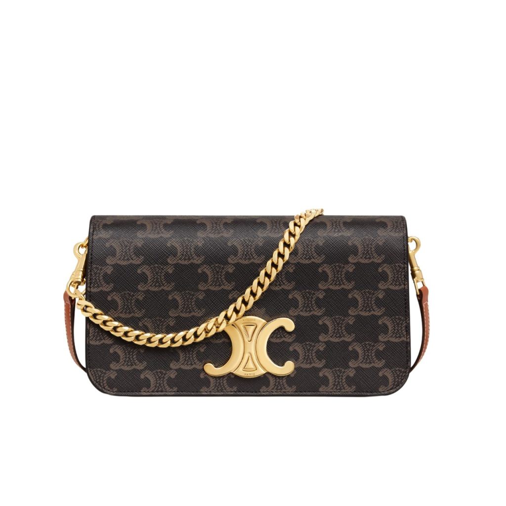 Celine Multipochette In Triomphe Canvas And Calfskin Tan 20Cm 10L972Dqb 04Lu