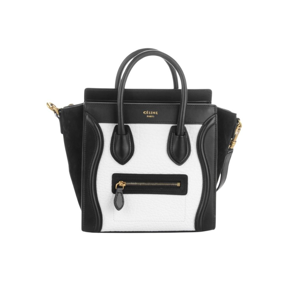 Celine Nano Luggage Handbag Black White 20Cm