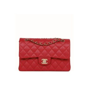 Chanel Classic Small Flap Bag Dark Red Caviar 26Cm
