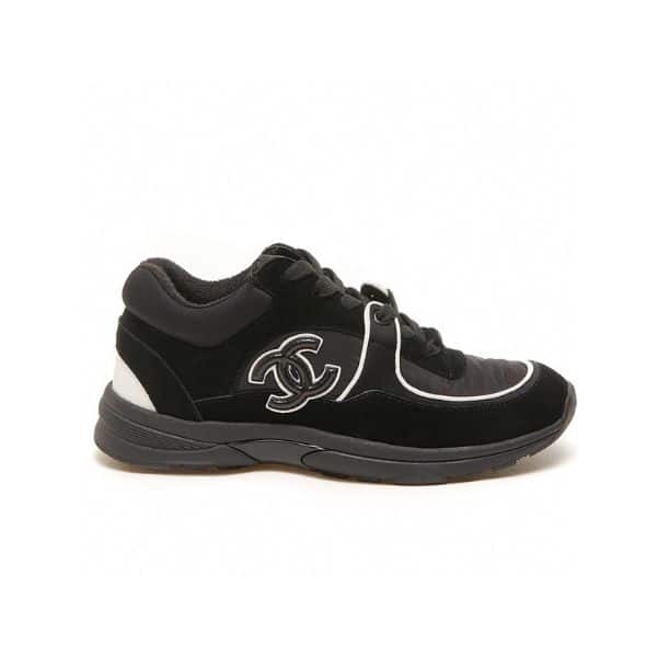 Chanel Suede Reflective Sneakers Black