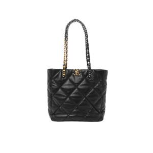 Chanel Lambskin Quilted Chanel 19 Shopping Bag Black