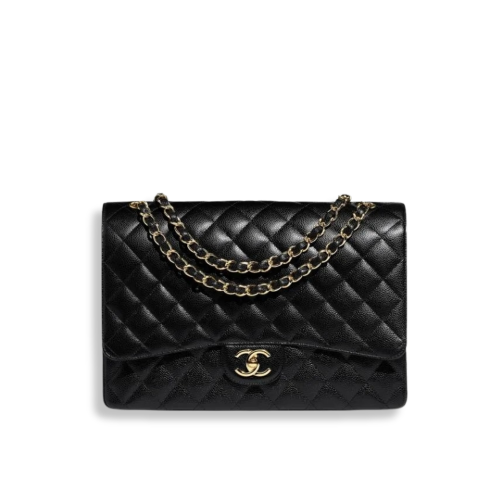 Chanel Maxi Classic Black Handbag With Gold Hardware