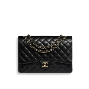 Chanel Maxi Classic Black Handbag With Gold Hardware
