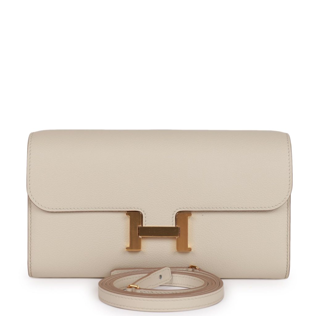 Hermes Constance Wallet To Go Beton Evercolor Gold Hardware