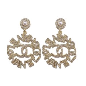 Chanel Pearl Caged CC Drop Earrings Gold