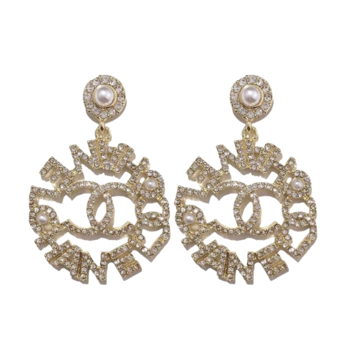 Chanel Pearl Caged CC Drop Earrings Gold
