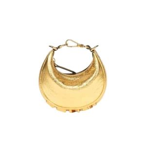 Fendi Fendigraphy Nano Mini Leather Mini Bag Metallic Gold 16Cm