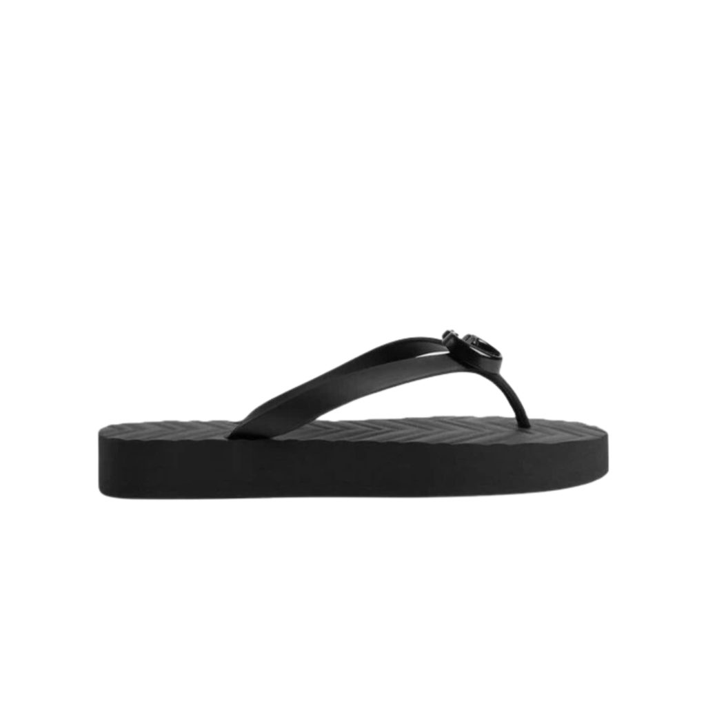 Gucci Women's Chevron Thong Black 655463 J8710 1000