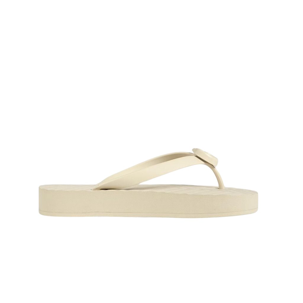 Gucci Women's Chevron Thong White 655463 J8710 9022
