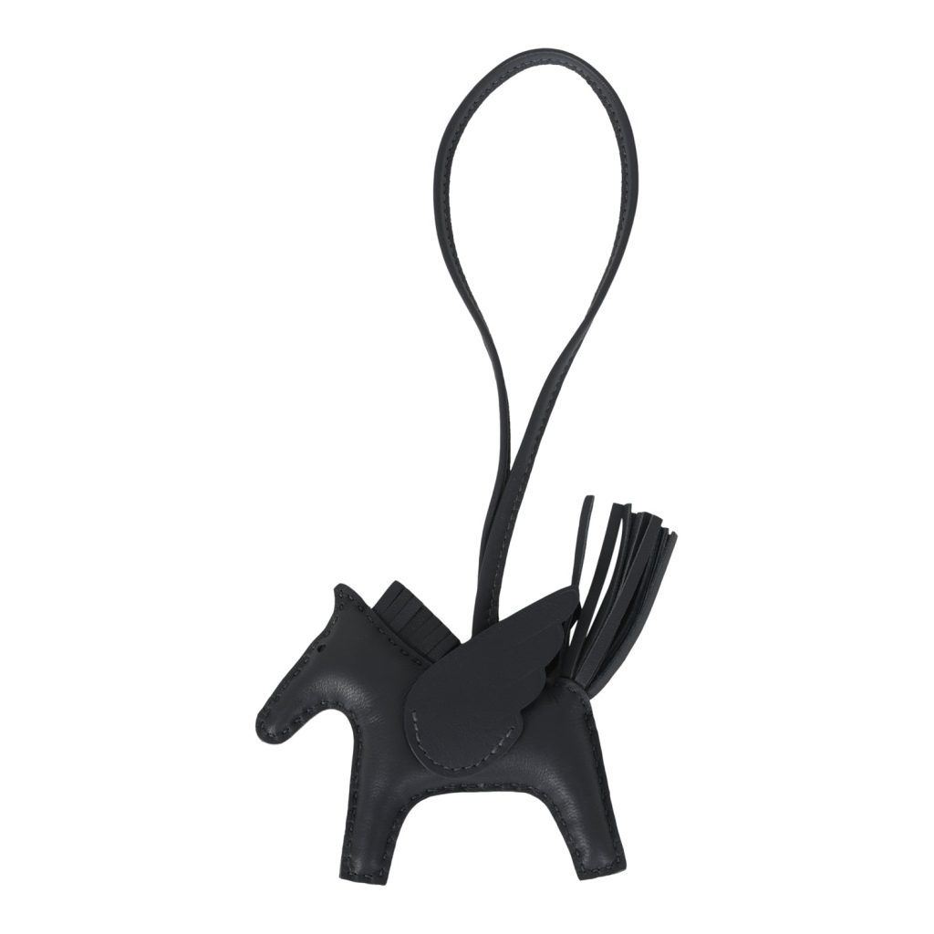 Hermes Pegase Rodeo Bag Charm PM Ardoise Milo Lambskin