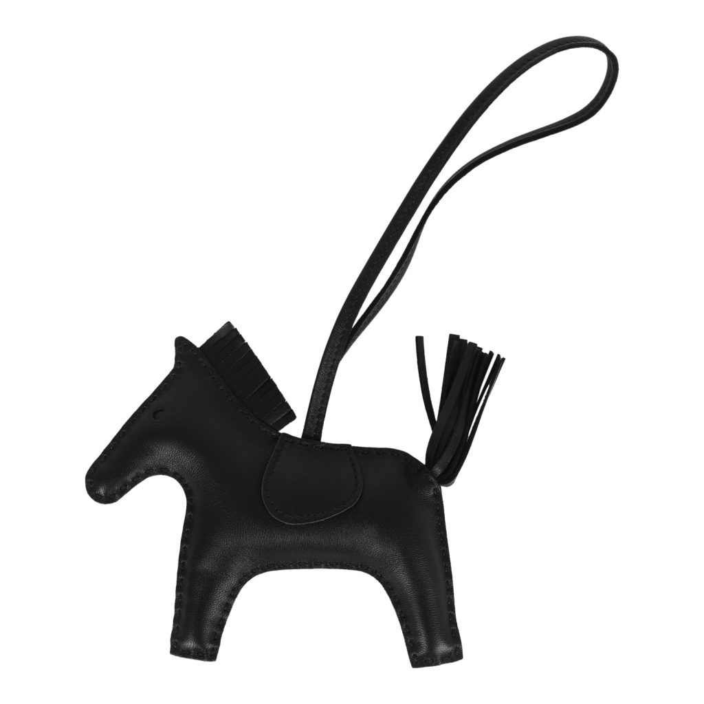 Hermes Rodeo Bag Charm MM So Black Milo Lambskin