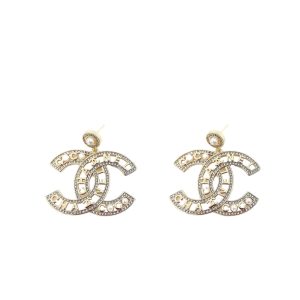 Chanel Iconic CC Statement Earrings with Pearl and Crystal Detailing