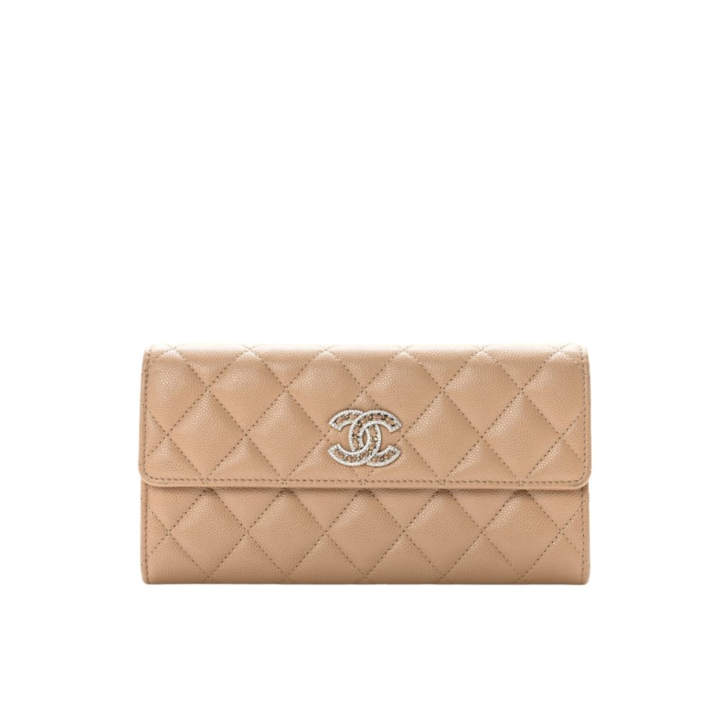 Chanel Long Flap Wallet Beige Ap0955