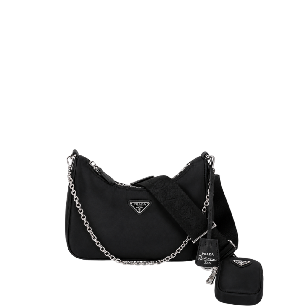 Prada Embleme Brushed-Leather Bag White