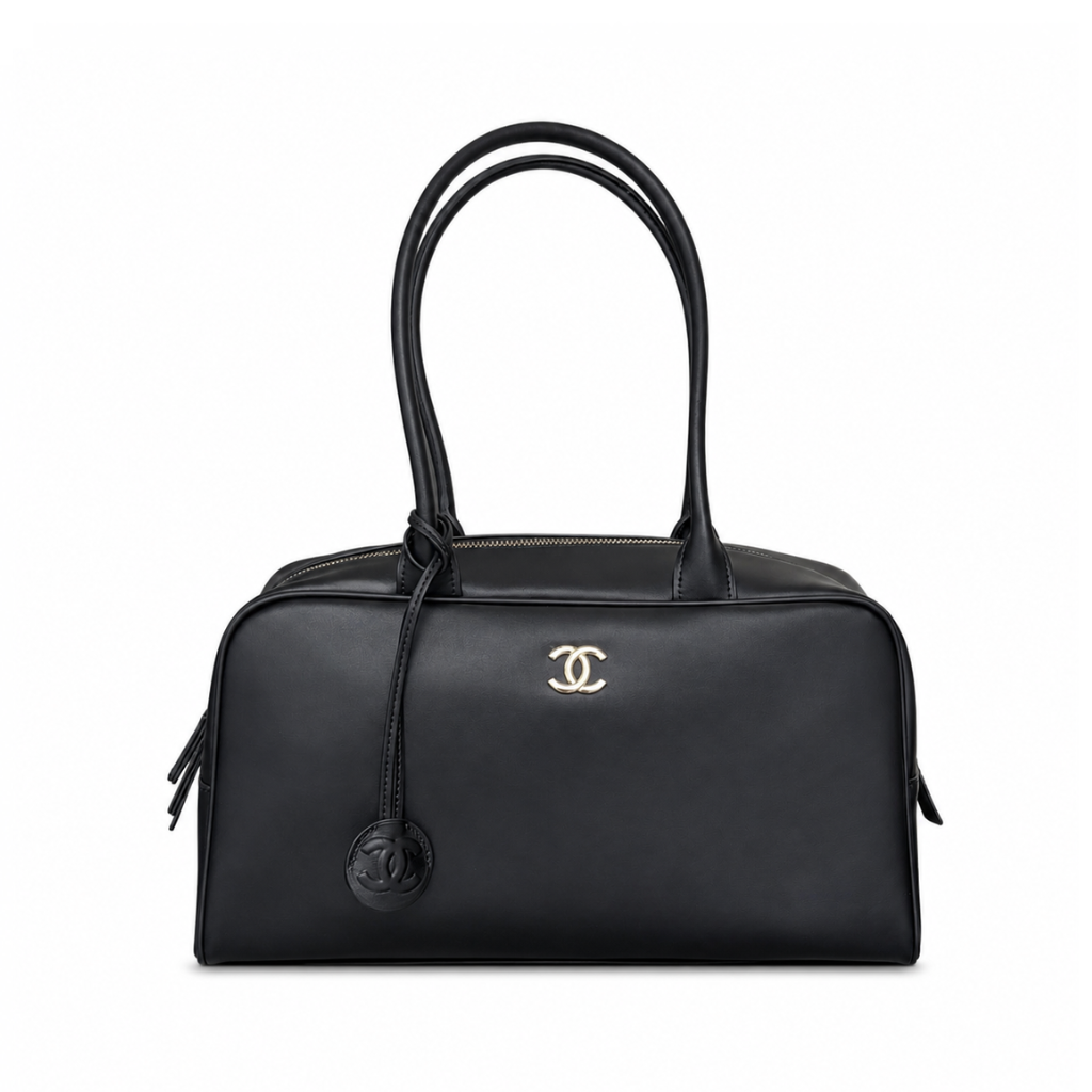 Chanel Large “Perfect Bowling” Bag Black Calfskin Gold Hardware