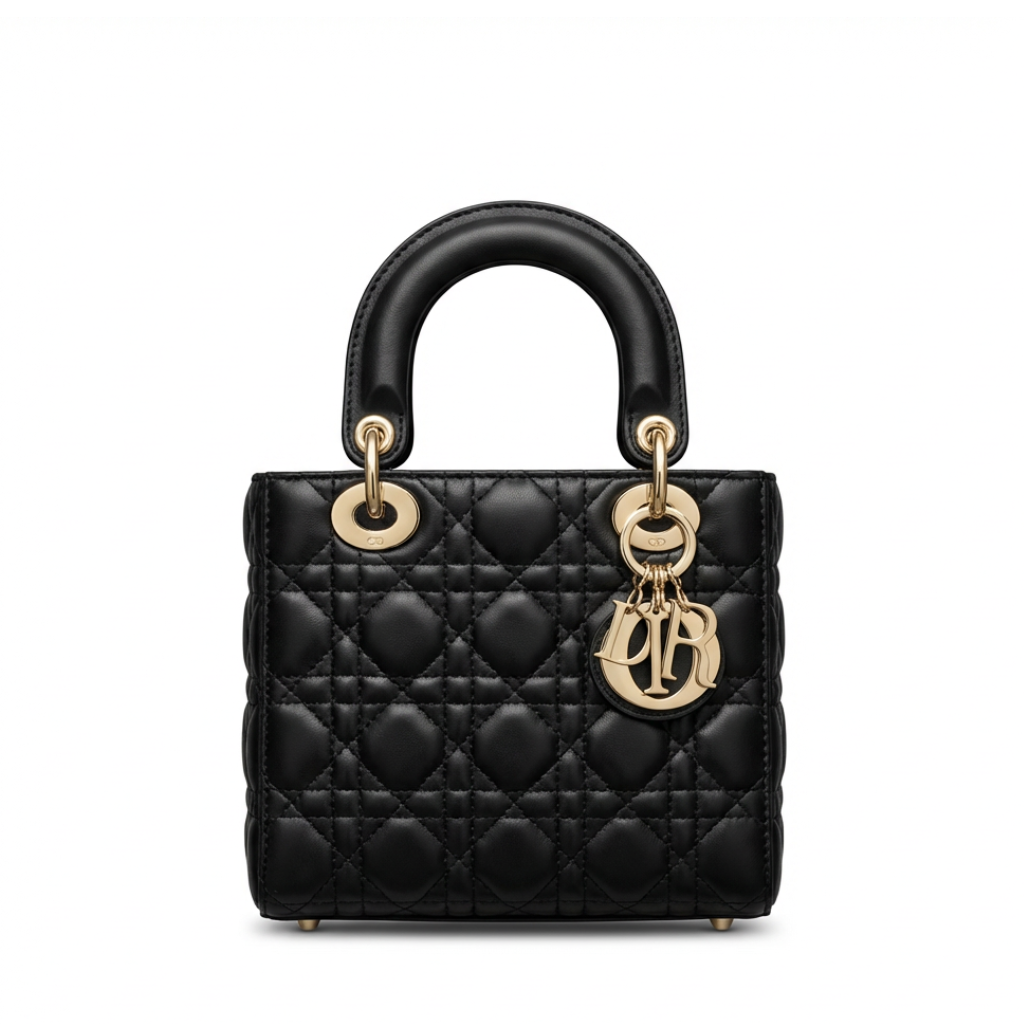 Medium Lady Dior Bag Black Cannage Lambskin 24cm