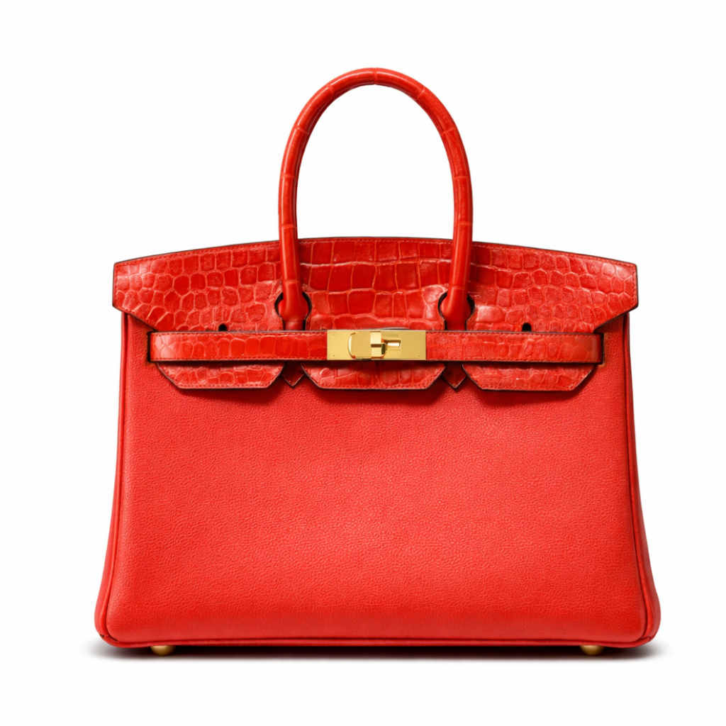 Hermes Birkin Touch 30 Togo And Shiny Crocodile Gold Hardware