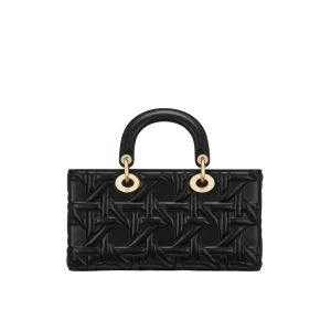 Small Lady D-Joy Bag Black Cannage Lambskin 22cm