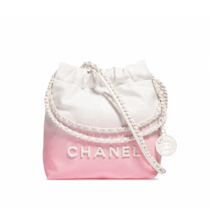 Chanel Patent Gradient Calfskin Quilted Mini Chanel 22 White Light Pink
