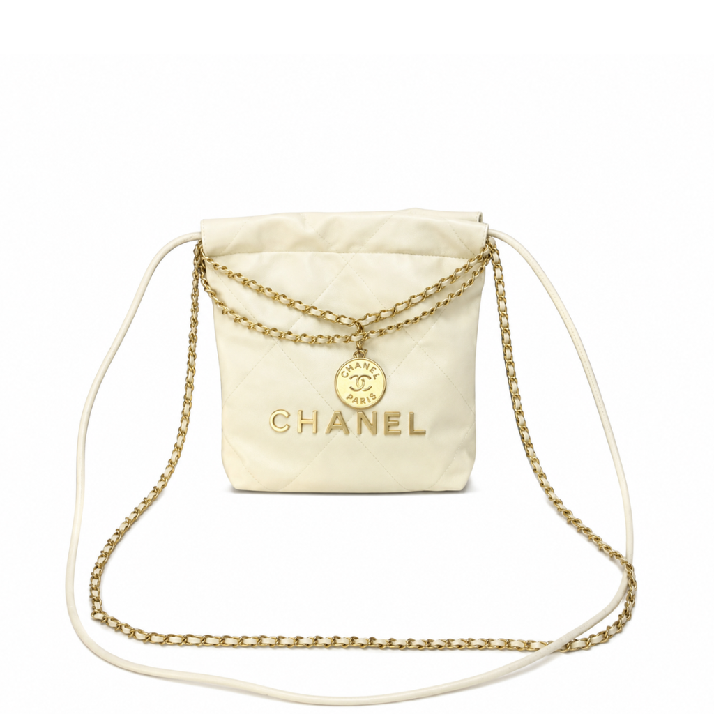 Chanel Hobo Women's Shoulder Bag White 22 Small