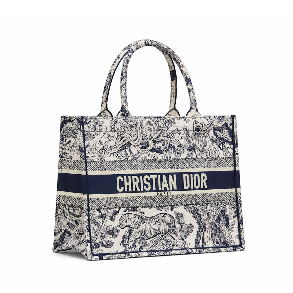 Dior Book Tote Blue Toile De (36 X 27.5 X 16.5 Cm)