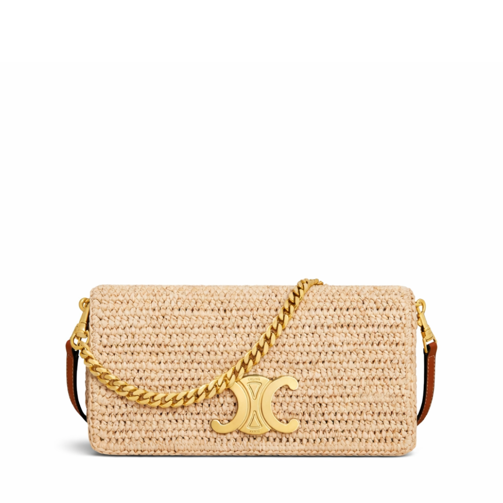 Celine  Multipochette In Raffia Tan 23Cm