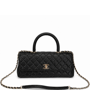 Chanel Caviar Quilted Maxi East West Coco Handle Flap Black