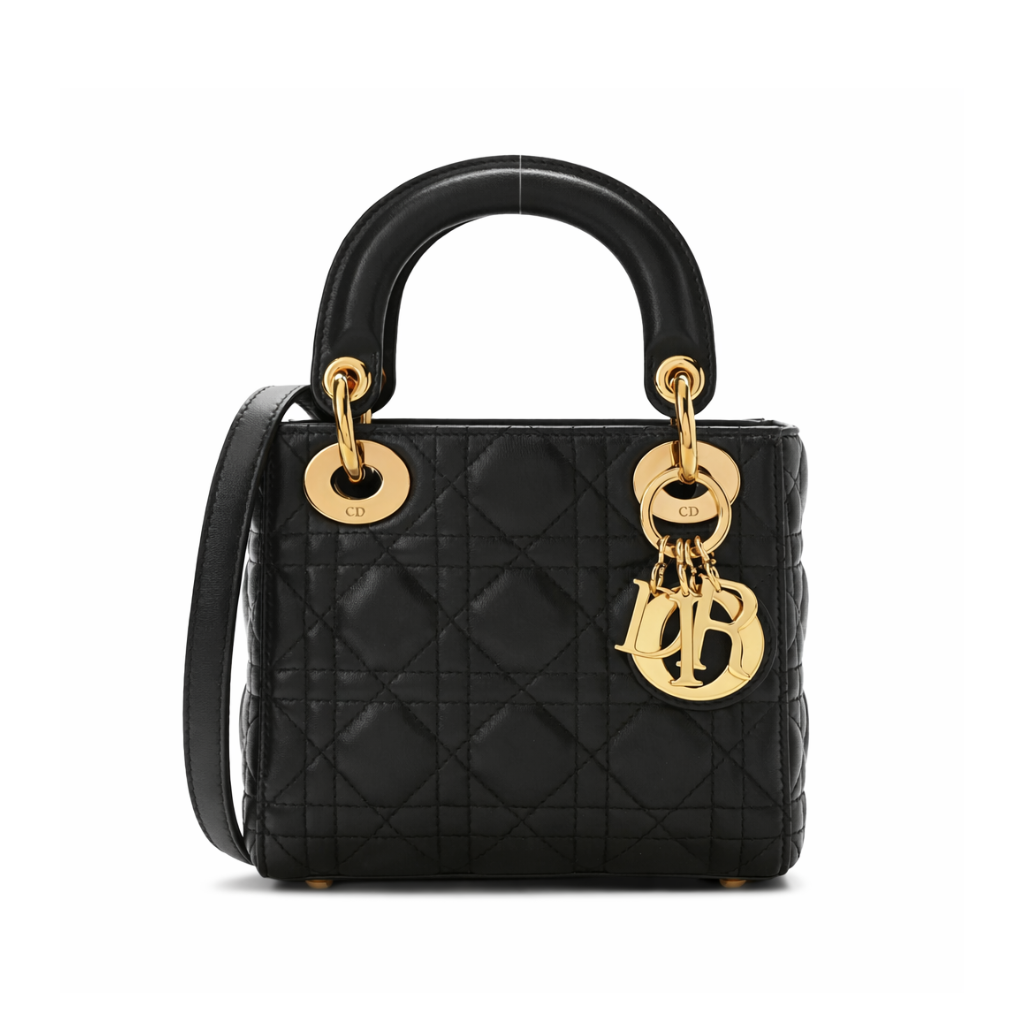 Mini Lady Dior Bag Black Cannage Lambskin 17Cm