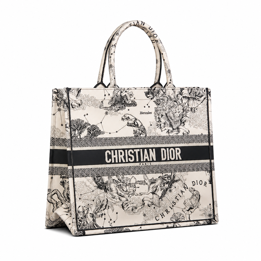 Large Dior Book Tote Latte Toile De (42 X 35 X 18.5 Cm)