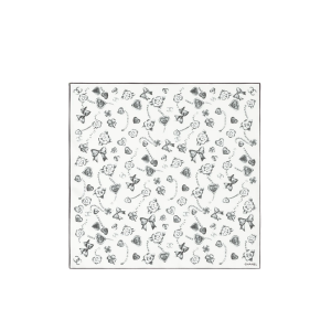 Chanel Square Scarf Twill Silk Black & White