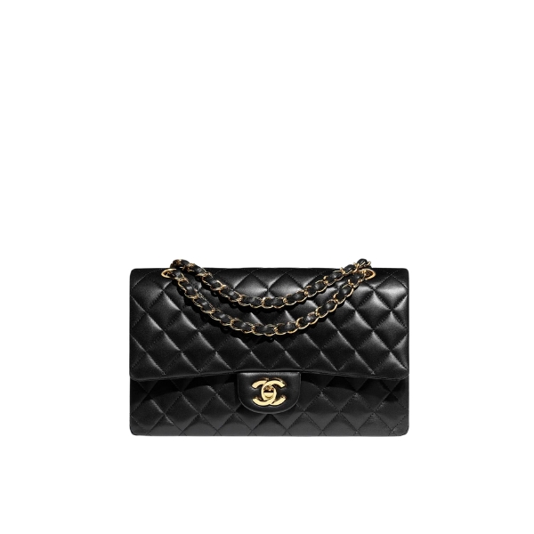 Chanel Medium Flap Bag Black 25Cm A01112 Y01295 94305