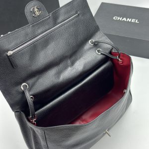 Chanel Maxi “Souplissimo” Large Flap Bag Black Caviar Silver Hardware