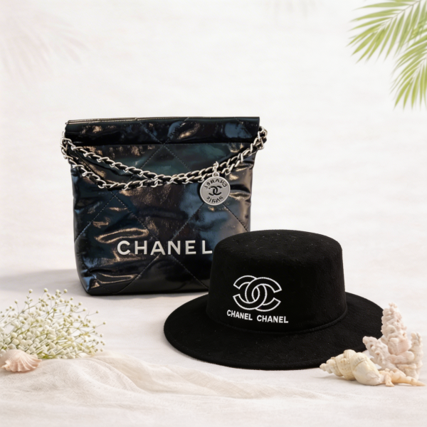 Chanel After Dark Set – 2 Piece Bundle (Chanel 22 Bag + Bucket Hat)