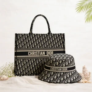 Christian Dior Riviera Oblique Book Tote Bag And Bucket Hat Set