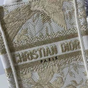 Dior White Mini Jardin D'Hiver Vertical Book Tote