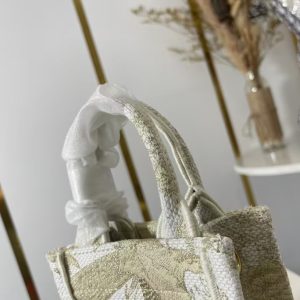 Dior White Mini Jardin D'Hiver Vertical Book Tote